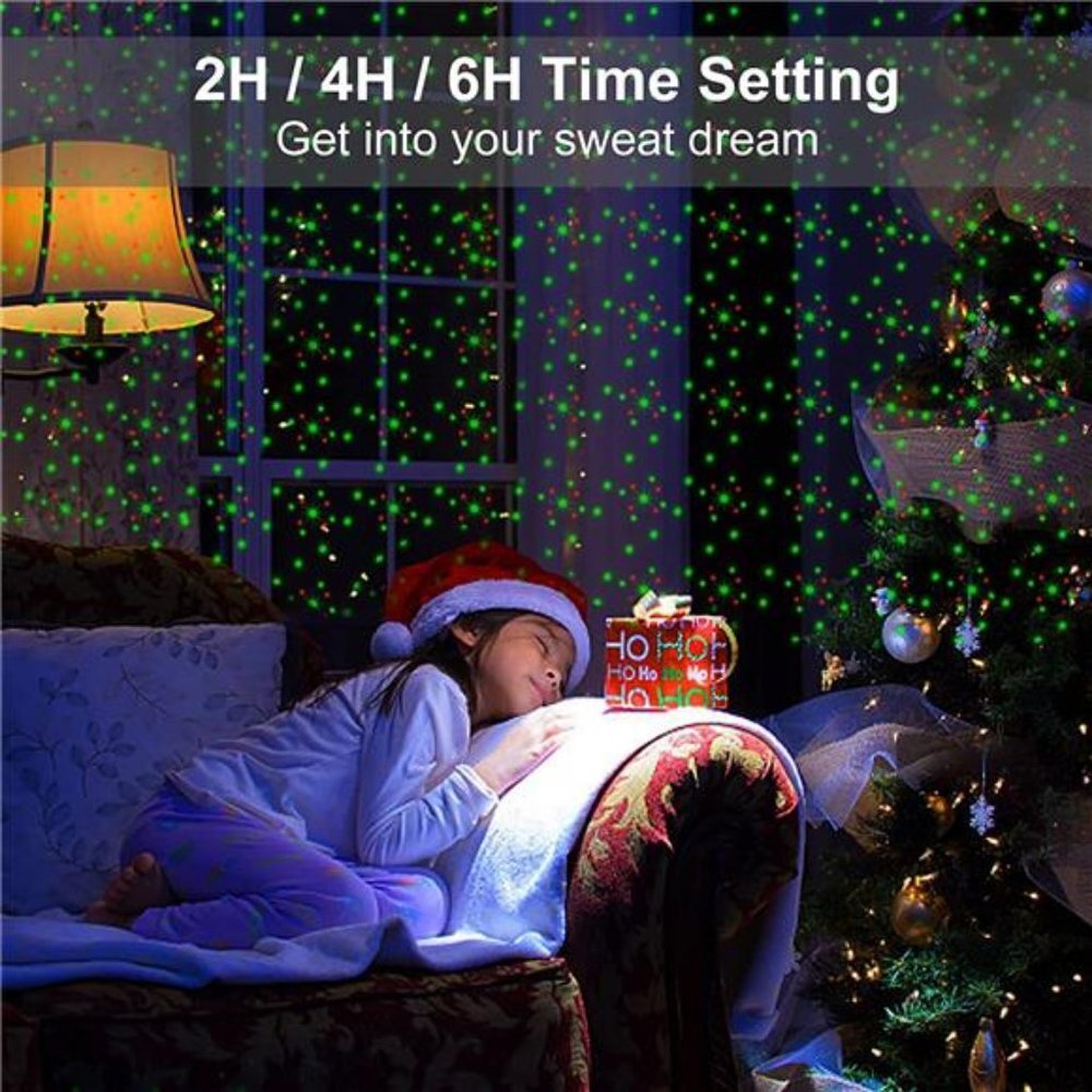 Christmas Light Projector Laser Xmas Spotlight Waterproof (Green and Red)